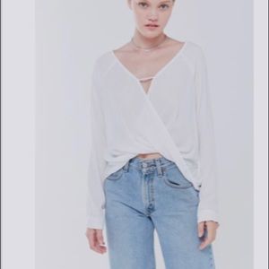 UO Mayfair Drapey Surplice Top BNWT